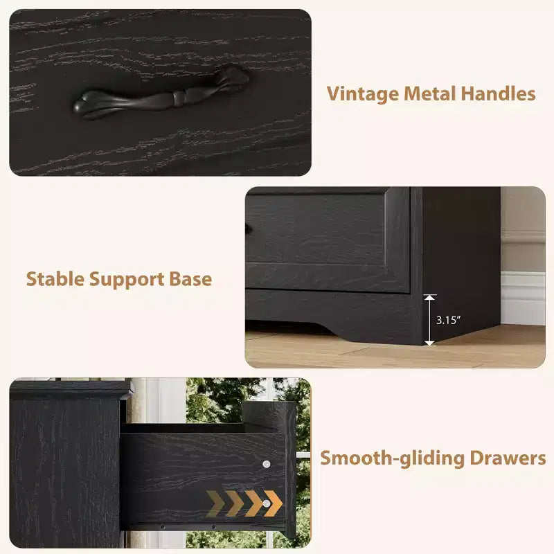 6 Drawers Dresser for Bedroom,Chest of Drawers with Wide Metal Handle,Farmhouse Modern Wooden Dresser,Natural Texture,Storage Organizer for Bedroom