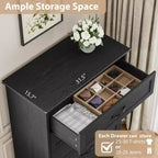 6 Drawers Dresser for Bedroom,Chest of Drawers with Wide Metal Handle,Farmhouse Modern Wooden Dresser,Natural Texture,Storage Organizer for Bedroom