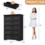 6 Drawers Dresser for Bedroom,Chest of Drawers with Wide Metal Handle,Farmhouse Modern Wooden Dresser,Natural Texture,Storage Organizer for Bedroom