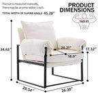 Okak Modern Chenille Upholstered Back Adjustable Armchair with Black Metal Frame,Leisure Recliner Chair for Living Rooms,Relaxation Areas