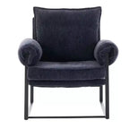 Okak Modern Chenille Upholstered Back Adjustable Armchair with Black Metal Frame,Leisure Recliner Chair for Living Rooms,Relaxation Areas