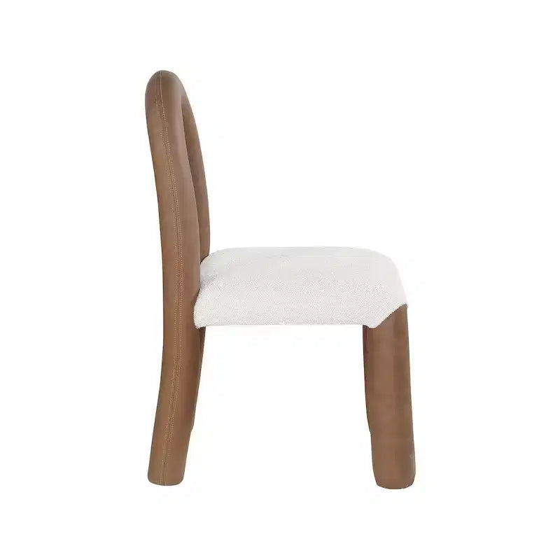Meridian Furniture,Amari Vegan Leather and Boucle Fabric Dining Chair, Set of 2
