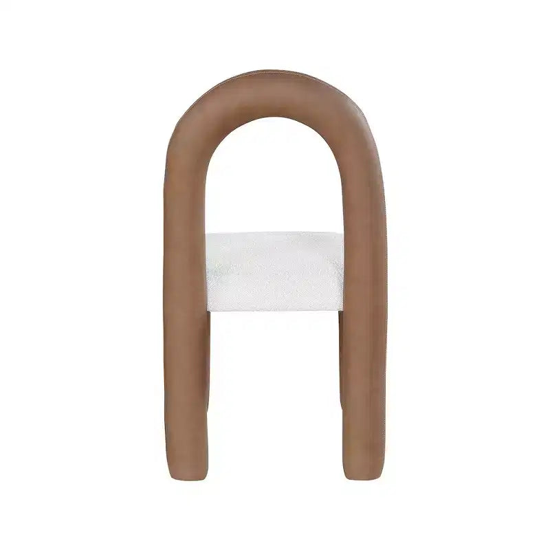 Meridian Furniture,Amari Vegan Leather and Boucle Fabric Dining Chair, Set of 2