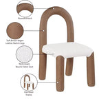 Meridian Furniture,Amari Vegan Leather and Boucle Fabric Dining Chair, Set of 2