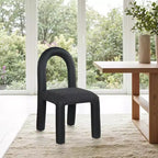 Meridian Furniture,Amari Vegan Leather and Boucle Fabric Dining Chair, Set of 2