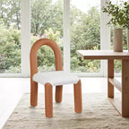 Meridian Furniture,Amari Vegan Leather and Boucle Fabric Dining Chair, Set of 2