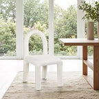 Meridian Furniture,Amari Vegan Leather and Boucle Fabric Dining Chair, Set of 2