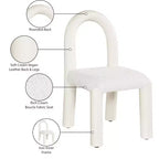 Meridian Furniture,Amari Vegan Leather and Boucle Fabric Dining Chair, Set of 2