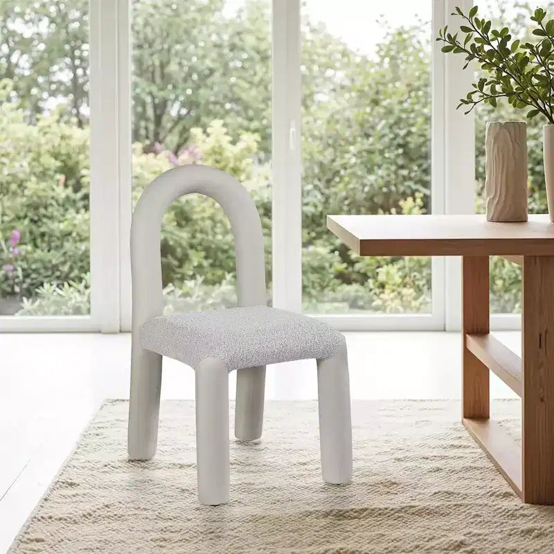 Meridian Furniture,Amari Vegan Leather and Boucle Fabric Dining Chair, Set of 2