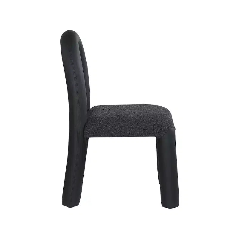 Meridian Furniture,Amari Vegan Leather and Boucle Fabric Dining Chair, Set of 2