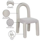 Meridian Furniture,Amari Vegan Leather and Boucle Fabric Dining Chair, Set of 2