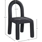 Meridian Furniture,Amari Vegan Leather and Boucle Fabric Dining Chair, Set of 2