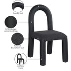 Meridian Furniture,Amari Vegan Leather and Boucle Fabric Dining Chair, Set of 2
