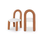 Meridian Furniture,Amari Vegan Leather and Boucle Fabric Dining Chair, Set of 2