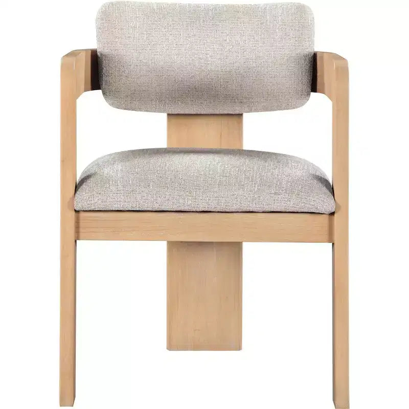 Meridian Furniture,Sacha Beige Linen Textured Fabric Upholstered Dining Chair, Set of 2