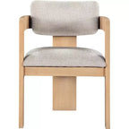 Meridian Furniture,Sacha Beige Linen Textured Fabric Upholstered Dining Chair, Set of 2