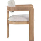 Meridian Furniture,Sacha Beige Linen Textured Fabric Upholstered Dining Chair, Set of 2