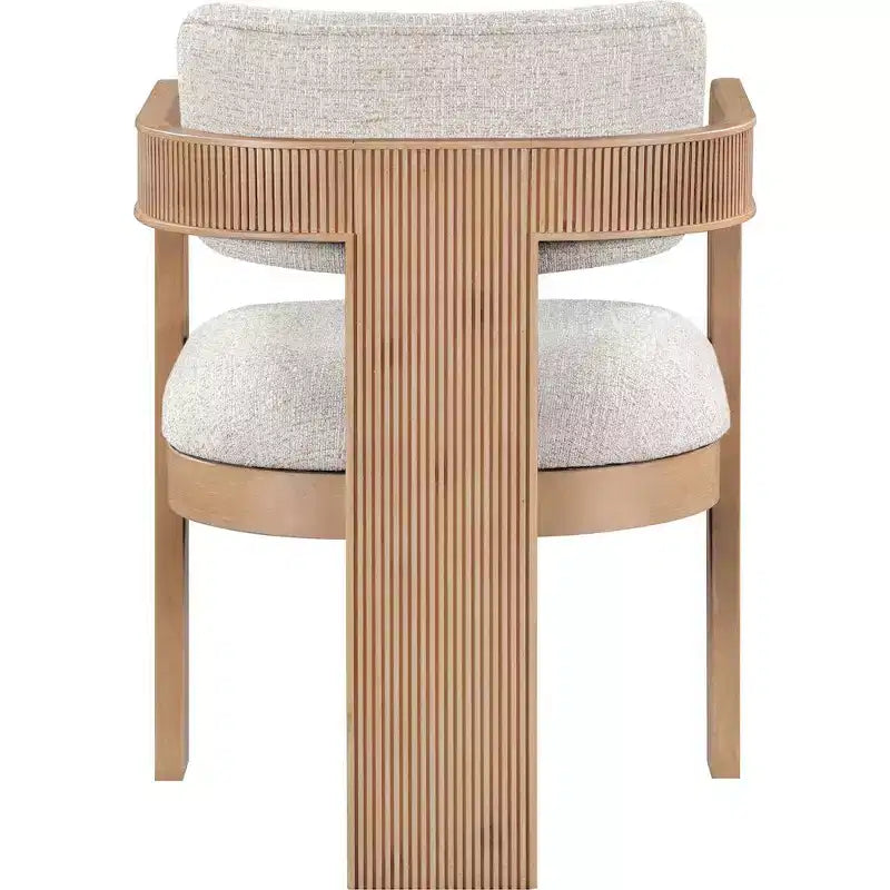 Meridian Furniture,Sacha Beige Linen Textured Fabric Upholstered Dining Chair, Set of 2