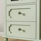 GDFStudio Shurley Modern Glass Door Storage Cabinet with 2 Drawers