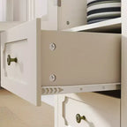 GDFStudio Shurley Modern Glass Door Storage Cabinet with 2 Drawers