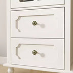 GDFStudio Shurley Modern Glass Door Storage Cabinet with 2 Drawers