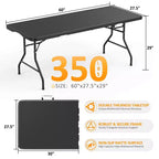 SUGIFT 5ft Folding Table Fold-in-Half Long Party Table Collapsible Portable Table with Heavy-Duty Design