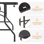 SUGIFT 5ft Folding Table Fold-in-Half Long Party Table Collapsible Portable Table with Heavy-Duty Design