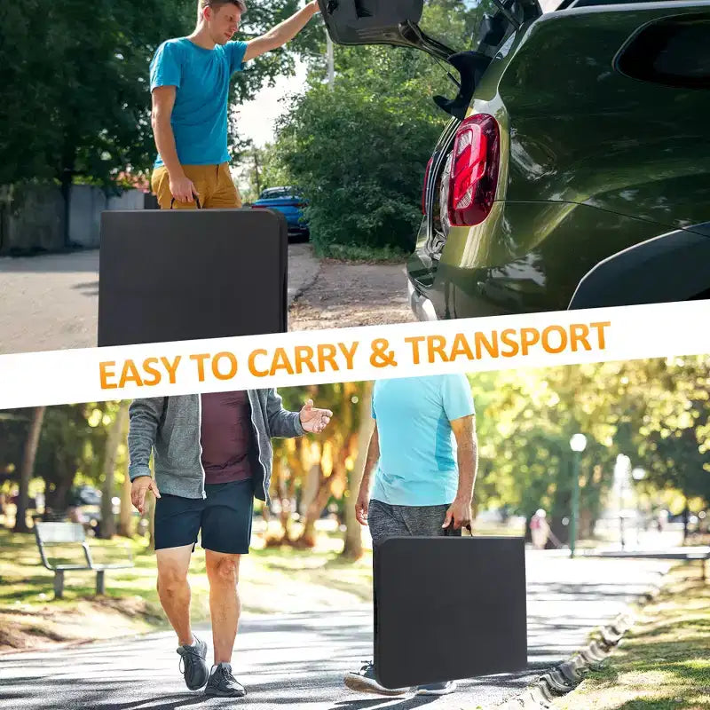 SUGIFT 5ft Folding Table Fold-in-Half Long Party Table Collapsible Portable Table with Heavy-Duty Design