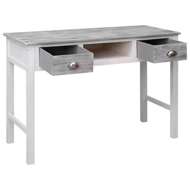 Desk Grey Paulownia wood Medium Desk Rectangular Vintage