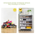 5-Tier Glass Door Shoe Cabinet Entryway/Hallway/Living Room Storage Organizer