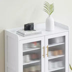 5-Tier Glass Door Shoe Cabinet Entryway/Hallway/Living Room Storage Organizer