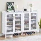 5-Tier Glass Door Shoe Cabinet Entryway/Hallway/Living Room Storage Organizer
