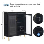 5-Tier Glass Door Shoe Cabinet Entryway/Hallway/Living Room Storage Organizer