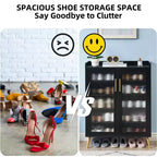 5-Tier Glass Door Shoe Cabinet Entryway/Hallway/Living Room Storage Organizer