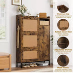 3-Drawer Rattan Shoe Storage Cabinet Freestanding Organizer for Entryway/Hallway (Easy Assembly)