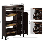 3-Drawer Rattan Shoe Storage Cabinet Freestanding Organizer for Entryway/Hallway (Easy Assembly)