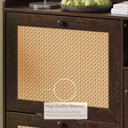 3-Drawer Rattan Shoe Storage Cabinet Freestanding Organizer for Entryway/Hallway (Easy Assembly)