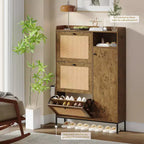 3-Drawer Rattan Shoe Storage Cabinet Freestanding Organizer for Entryway/Hallway (Easy Assembly)