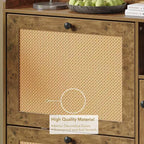 3-Drawer Rattan Shoe Storage Cabinet Freestanding Organizer for Entryway/Hallway (Easy Assembly)