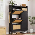 3-Drawer Rattan Shoe Storage Cabinet Freestanding Organizer for Entryway/Hallway (Easy Assembly)