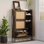 3-Drawer Rattan Shoe Storage Cabinet Freestanding Organizer for Entryway/Hallway (Easy Assembly)