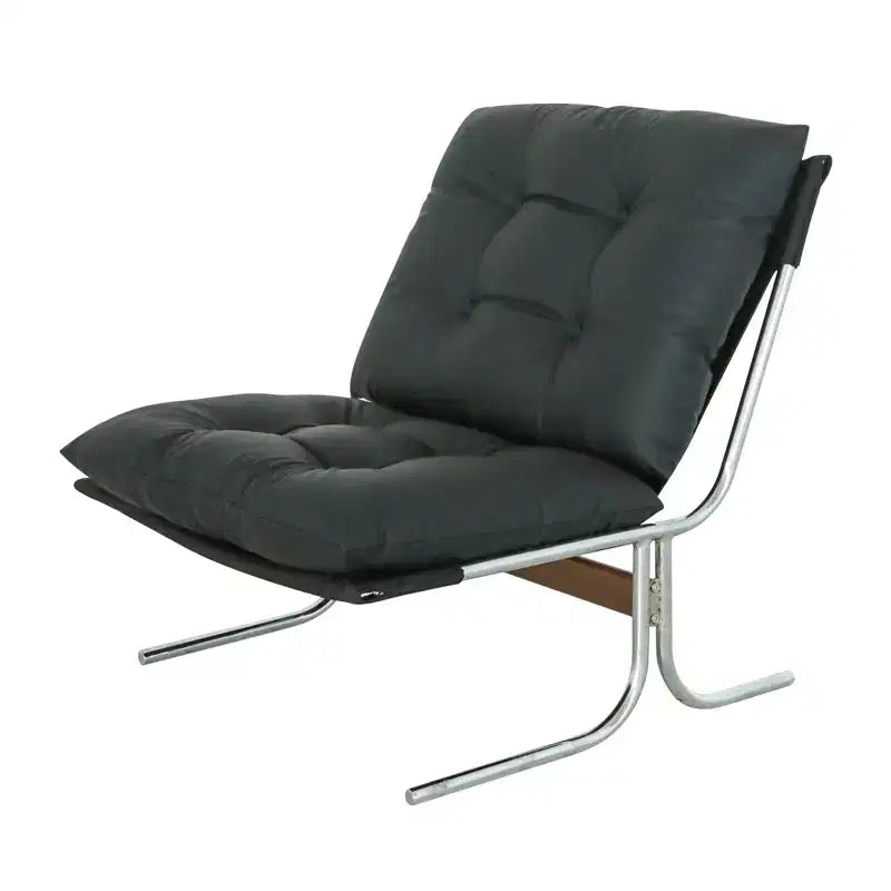 Faux Leather Armchair, High Back Modern Accent Chair with Metal Legs, Oversized Sofa Chair with Soft Padded - ModernLuxe