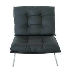 Faux Leather Armchair, High Back Modern Accent Chair with Metal Legs, Oversized Sofa Chair with Soft Padded - ModernLuxe
