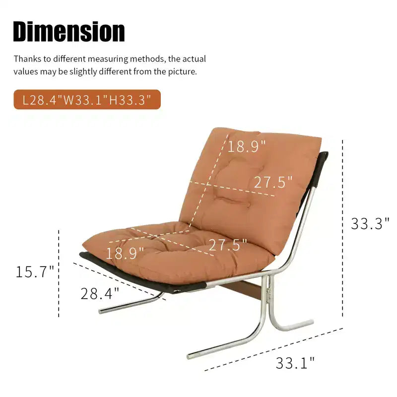 Faux Leather Armchair, High Back Modern Accent Chair with Metal Legs, Oversized Sofa Chair with Soft Padded - ModernLuxe