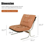 Faux Leather Armchair, High Back Modern Accent Chair with Metal Legs, Oversized Sofa Chair with Soft Padded - ModernLuxe