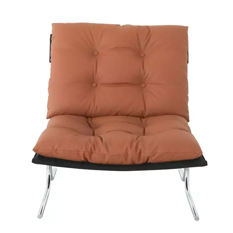 Faux Leather Armchair, High Back Modern Accent Chair with Metal Legs, Oversized Sofa Chair with Soft Padded - ModernLuxe