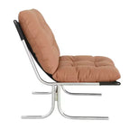 Faux Leather Armchair, High Back Modern Accent Chair with Metal Legs, Oversized Sofa Chair with Soft Padded - ModernLuxe