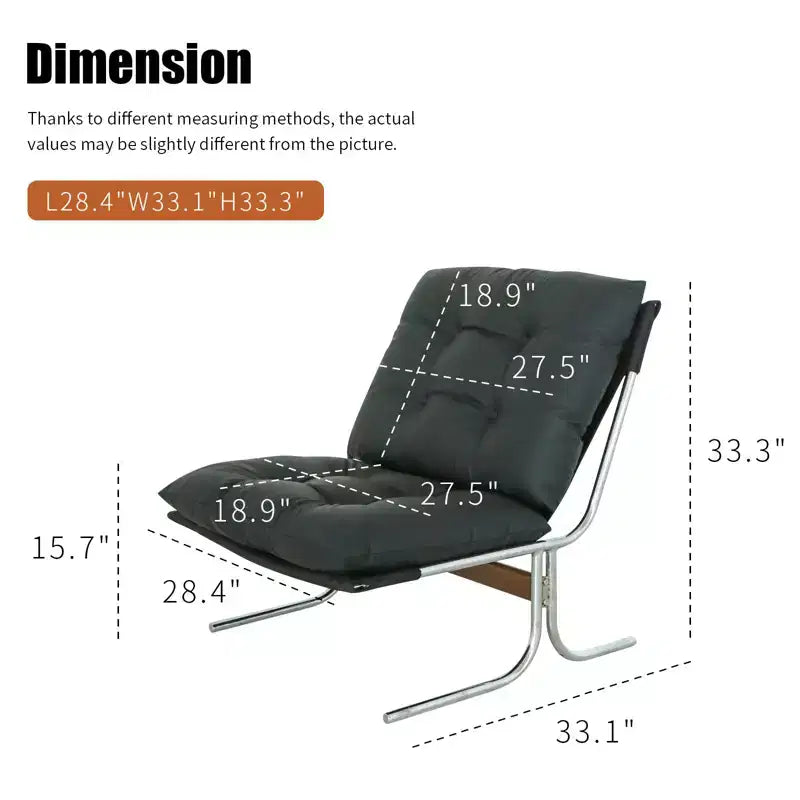 Faux Leather Armchair, High Back Modern Accent Chair with Metal Legs, Oversized Sofa Chair with Soft Padded - ModernLuxe