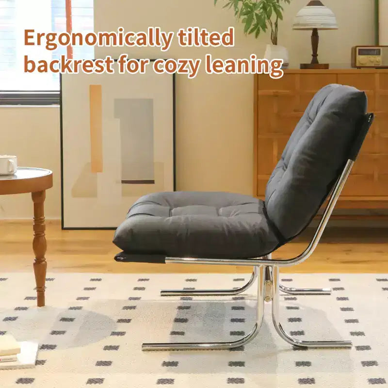 Faux Leather Armchair, High Back Modern Accent Chair with Metal Legs, Oversized Sofa Chair with Soft Padded - ModernLuxe