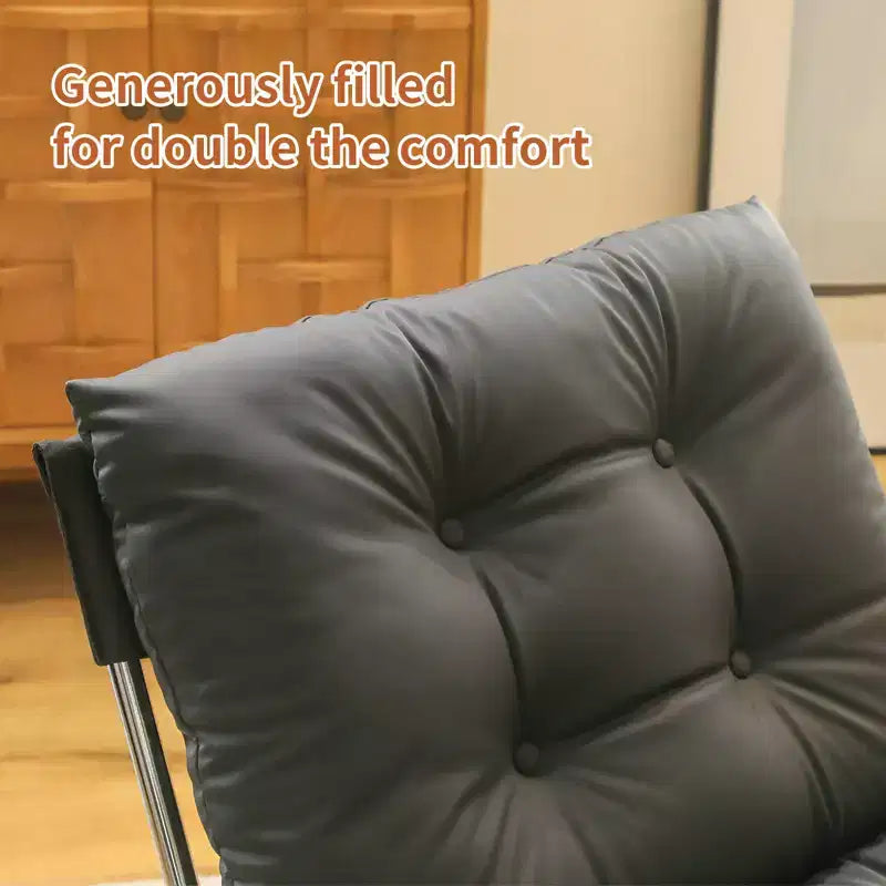 Faux Leather Armchair, High Back Modern Accent Chair with Metal Legs, Oversized Sofa Chair with Soft Padded - ModernLuxe